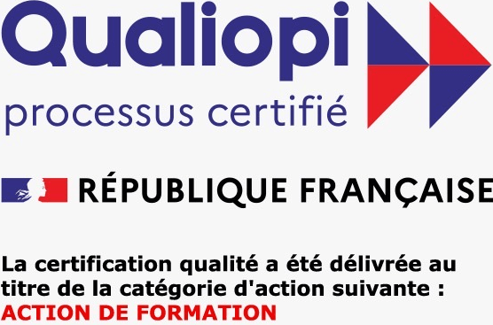 Qualiopi — processus certifié — République Française. La certification qualité a été délivrée au titre de la catégorie d'action suivante : ACTION DE FORMATION.