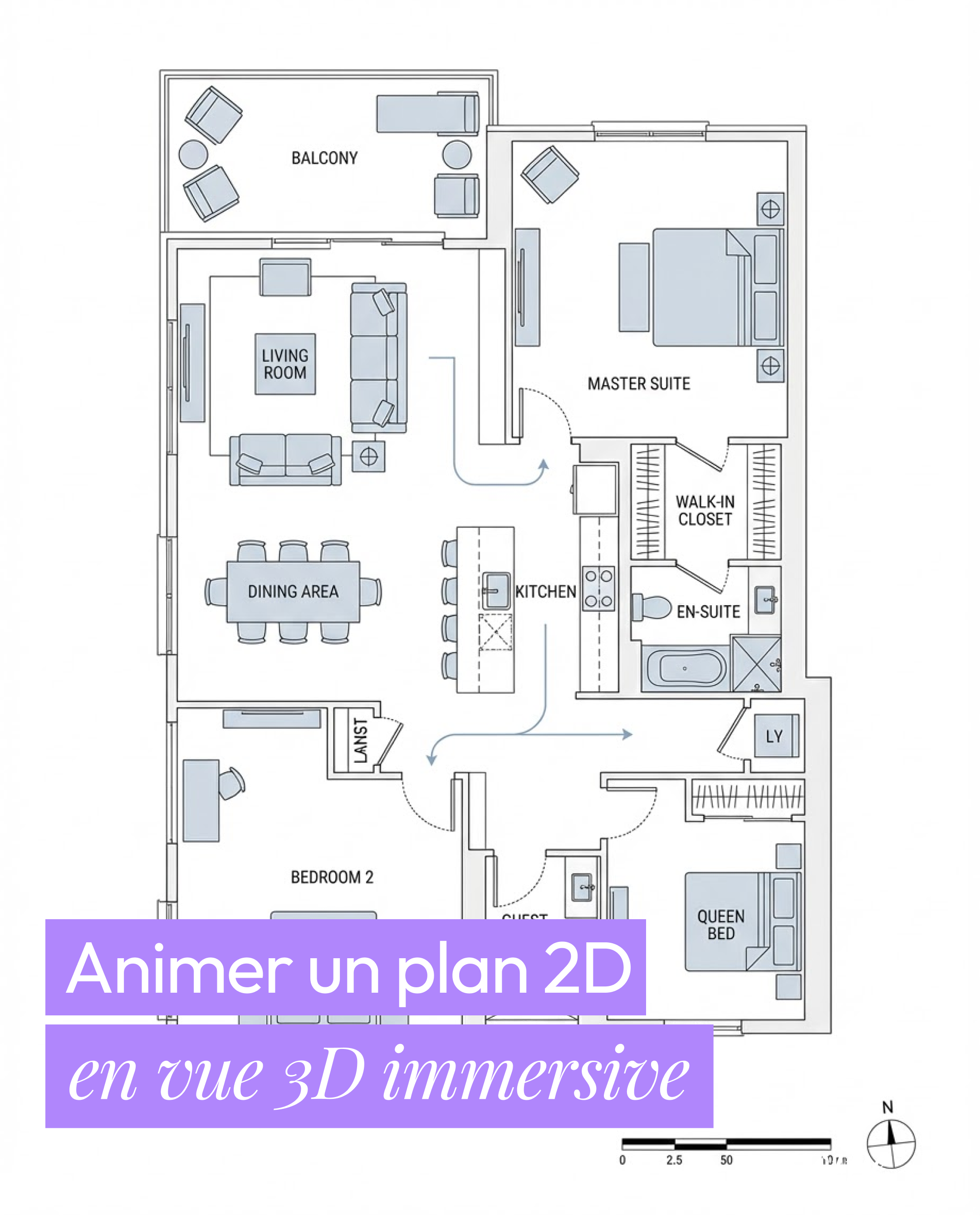 Animer un plan 2D en vue 3D immersive
