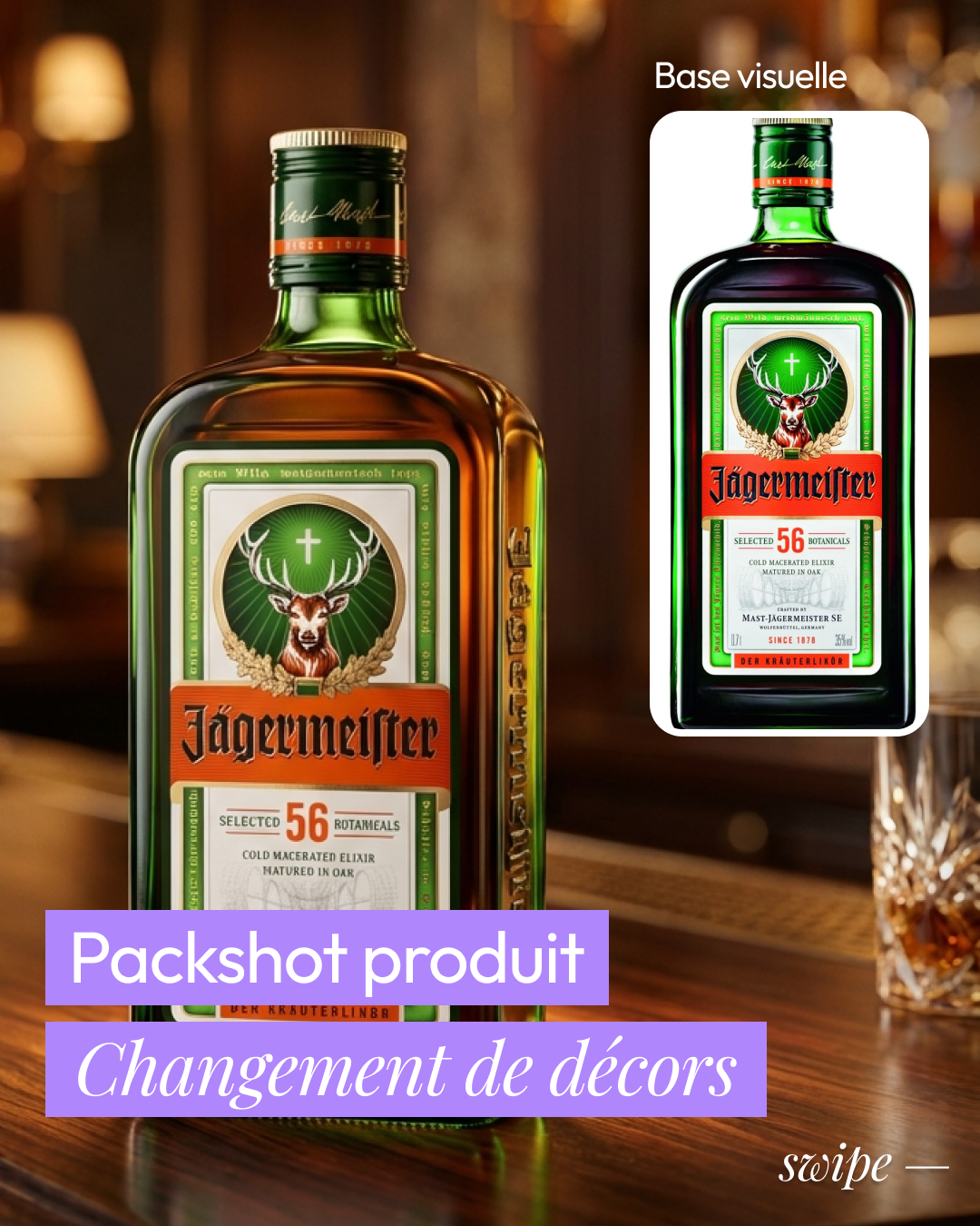 Packshot produit changement de decors